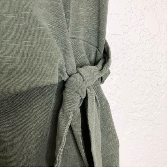 Sundry army olive green sleeveless side knotted midi dress size 2 or Medium - Picture 9 of 16